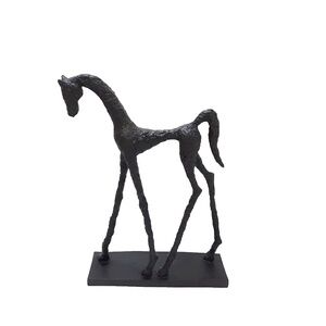 Black Matt Textured Silhouette Horse Sculpture